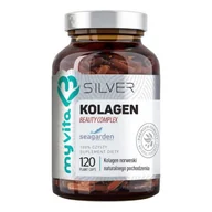 Włosy, skóra, paznokcie - MYVITA SILVER 100% Kolagen Beauty 120kaps. MyVita 21PRJKOLB2 - miniaturka - grafika 1