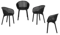 Fotele i krzesła ogrodowe - Zestaw 4 krzeseł Dacun czarne - miniaturka - grafika 1