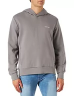 Bluzy męskie - Calvin Klein Męska bluza z kapturem z mikro logo Repreve ciężka dzianina, Szary asfalt, XL - miniaturka - grafika 1