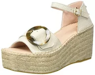 Espadryle damskie - Fred de la Bretoniere Damskie sandały FRS1368 Soft Grain Leather Espadryle Wedge Sandałek, beżowe, 42 EU, beżowy, 42 EU - miniaturka - grafika 1
