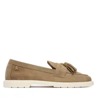 Półbuty damskie - Loafersy Tommy Hilfiger Light Suede Tassel Loafer FW0FW09285 Brązowy - miniaturka - grafika 1