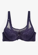 Biustonosze - Granatowy Biustonosz Koronkowy z Usztywnionymi Miseczkami Fatinas - miniaturka - grafika 1