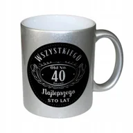 Kubki - Kubek Metalic SREBRNY 40-STE URODZINY WZORY - miniaturka - grafika 1