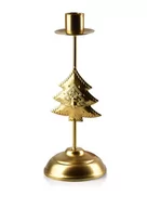 Świeczniki - SANTA LILA Świecznik h20,5x8x5cm choinka złota - miniaturka - grafika 1