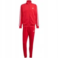 Dresy męskie - Dres męski adidas Basic 3-Stripes Tricot Track Suit czerwony IJ6056 XL - miniaturka - grafika 1