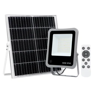 Stojąca lampa solarna Bares SLR-73142-50W Italux LED 50W 4000K IP65 do ogrodu szary - Lampy ogrodowe - miniaturka - grafika 1