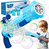 Bańki mydlane - MASZYNA DO BANIEK MYDLANYCH MASZYNKA PISTOLET NA BAŃKI GENERATOR + 2 x PŁYN - miniaturka - grafika 1