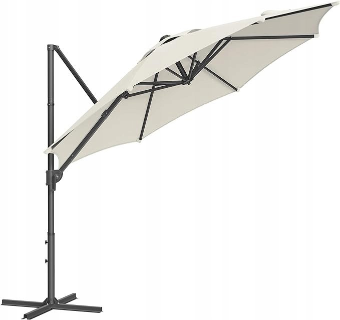 Songmics Parasol z wysięgnikiem beżowy 300 x 240 cm