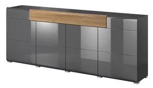 Komoda Toledo 25 4D1S Antracyt Połysk / Dąb Grandson - Komody - miniaturka - grafika 1