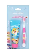 Szczoteczki do zębów dla dzieci - Pinkfong Pinkfong Baby Shark zestaw Szczoteczka do zębów 2 szt + Pasta do zębów 75 ml + Kubeczek na szczoteczki dla dzieci - miniaturka - grafika 1