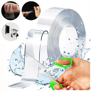 MOCNA TAŚMA NANO TAPE WODOODPORNA DWUSTRONNA 5M - Dekoratorstwo - miniaturka - grafika 1