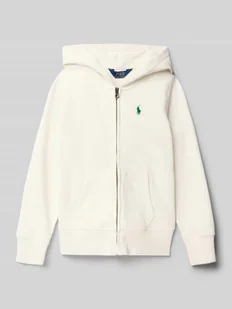 Bluza rozpinana z wyhaftowanym logo - Swetry dla dziewczynek - miniaturka - grafika 1