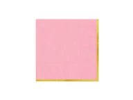 Dekoracje i nakrycia stołu na imprezę - Serwetki papierowe różowe ze złotym brzegiem - 33 cm - 10 szt. - miniaturka - grafika 1