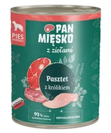 Mokra karma dla psów - PAN MIĘSKO z ziołami Pasztet z Królikiem Karma mokra dla psa 800g - miniaturka - grafika 1