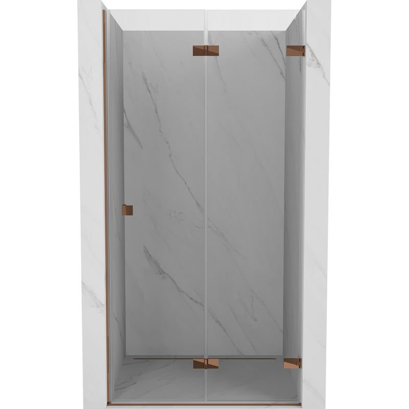 Mexen Lunar-F drzwi prysznicowe składane prawe 70 cm, transparent, różowe złoto - 836-070-000-60-00-P