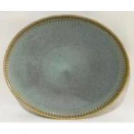 Talerze - Talerz porcelanowy Reactive Sage deserowy 20,5 cm zielony - miniaturka - grafika 1