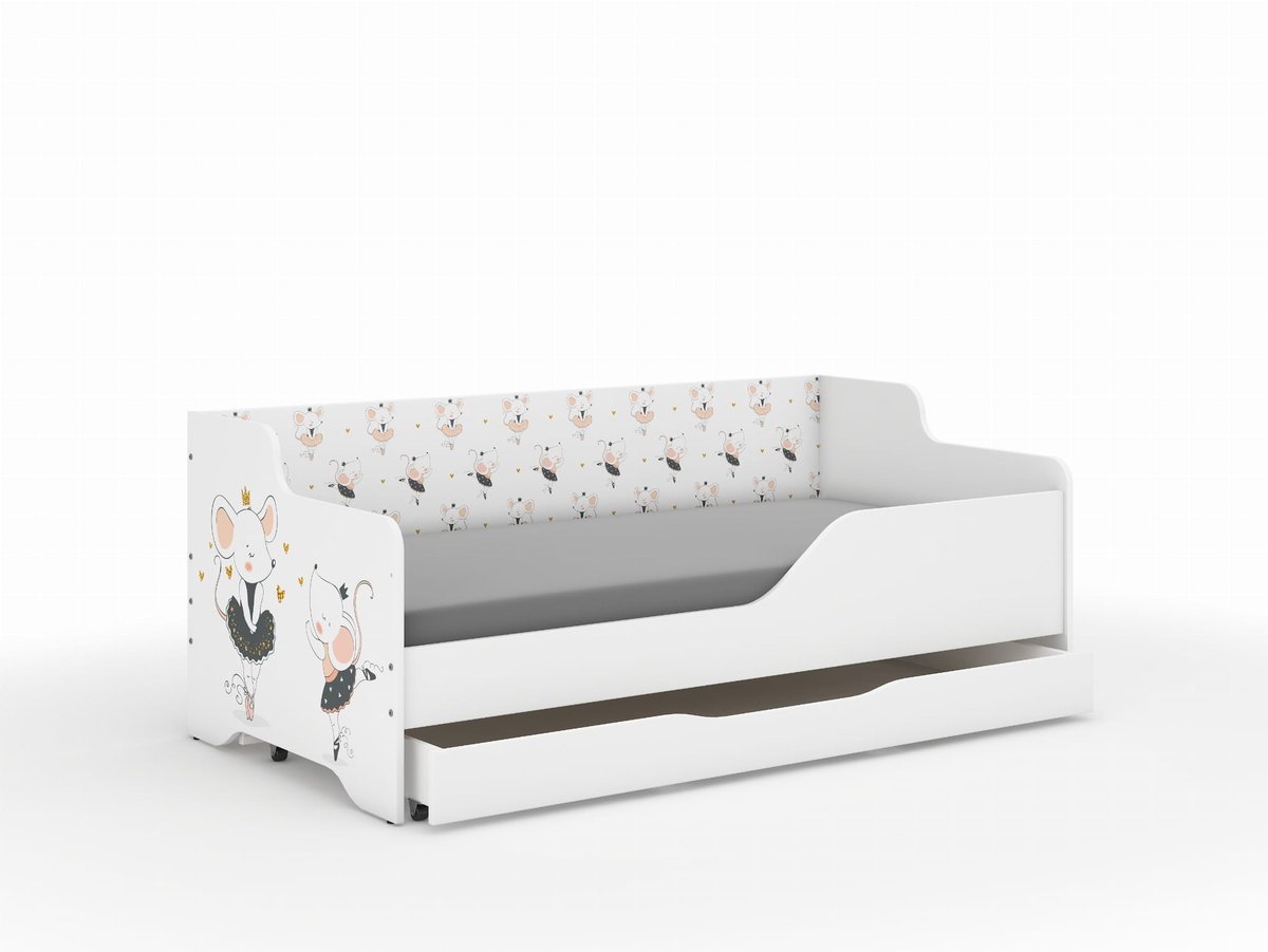 Łóżko dziecięce LILU 160x80 MYSZKA SAFARI - komplet