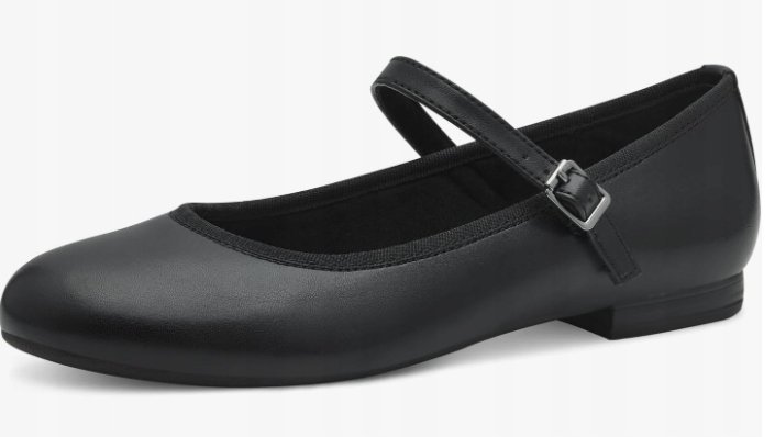 MARCO TOZZI BALERINY DAMSKIE CZARNE Z PASKIEM CASUAL 38 16LA