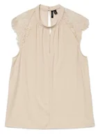Bluzki damskie - Vero Moda Bluzka w kolorze beżowym - miniaturka - grafika 1