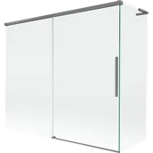 Parawany nawannowe - Mexen Rox L parawan nawannowy 2-skrzydłowy rozsuwany 180 + 90 x 150 cm, transparent, gun metal - 8C9L-180-090-95-00 - miniaturka - grafika 1