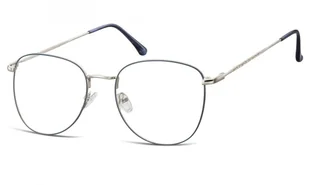 Oprawki okulary Pilotki zerówki korekcyjne 924E niebiesko-srebrne - Okulary korekcyjne, oprawki, szkła - miniaturka - grafika 1