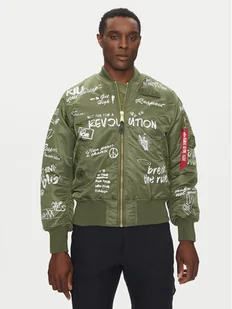 Alpha Industries Kurtka bomber MA-1 Peace 156136 Zielony Regular Fit - Kurtki męskie - miniaturka - grafika 1