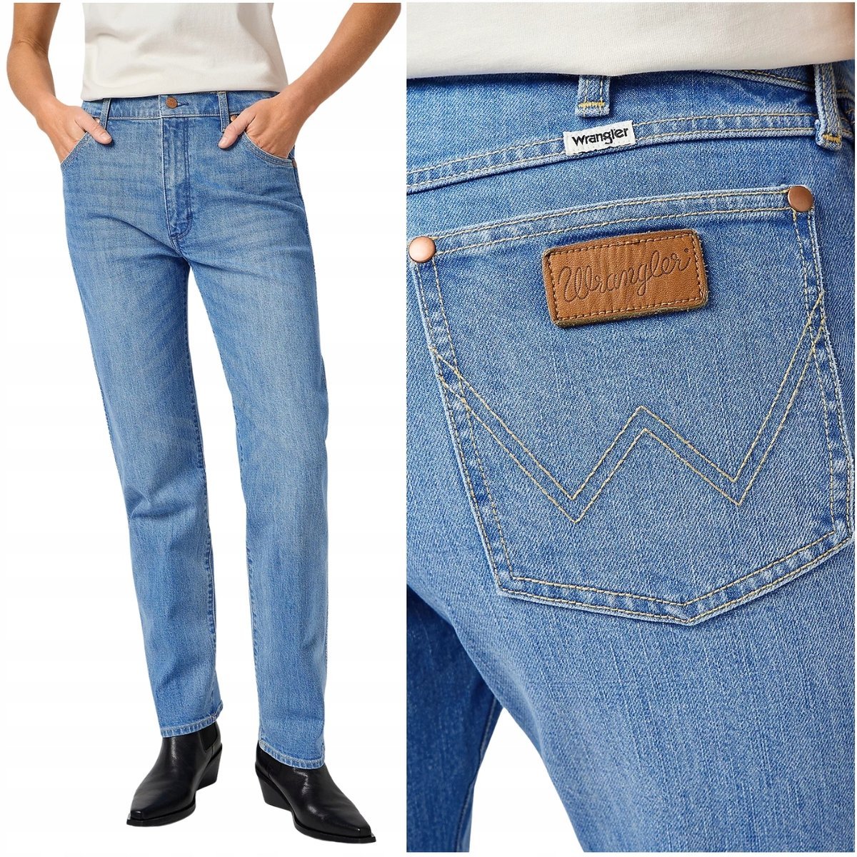 Wrangler SUNSET Baby Blue DżINS proste damskie spodnie jeansowe W29 L32