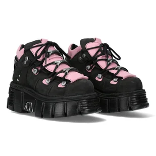 Buty New Rock Nobuck Negro, Nobuck Rosa Tower Negro Lateral [M- 106-C26]-37 - Półbuty męskie - miniaturka - grafika 1