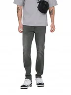 Spodnie męskie - ONLY&SONS CIEMNOSZARE JEANSY PROSTE Z PRZETARCIAMI BAWEŁNA 36/32 N1A - miniaturka - grafika 1