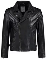 Kurtki męskie - Goosecraft Męska kurtka GC Berliner Biker BLACK Leather Jacket, czarna, XXXL - miniaturka - grafika 1