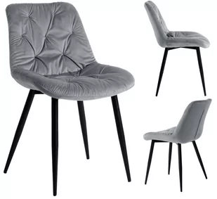 ExitoDesign Krzesło tapicerowane MALMO velvet szary - Krzesła - miniaturka - grafika 1