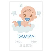 Pasmanteria - Haft krzyżykowy - Zestaw do haftu - Metryczka - Bobas chłopczyk - miniaturka - grafika 1