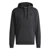 Bluzy męskie - adidas Essentials męska bluza polarowa z kapturem, Ciemnoszary wrzosowy/czarny, S - miniaturka - grafika 1
