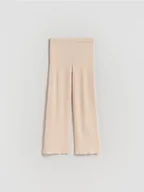 Spodnie i spodenki dla dziewczynek - Reserved - Dzianinowe spodnie z wiskozą - pastelowy róż - miniaturka - grafika 1