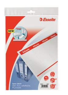 Esselte Etykiety grzbietowe samoprzylepne 59x192/40szt. do zadruku - białe 20822 - Etykiety samoprzylepne i bloki etykiet - miniaturka - grafika 1