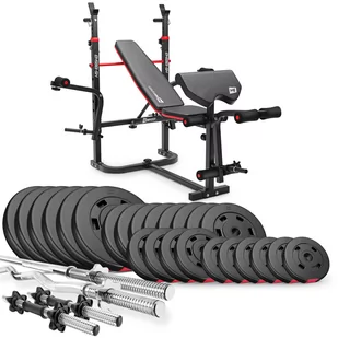 Hop-Sport Zestaw kulturystyczny Premium 135kg z ławką hs-1065 40572 - Pozostały sprzęt siłowy - miniaturka - grafika 1