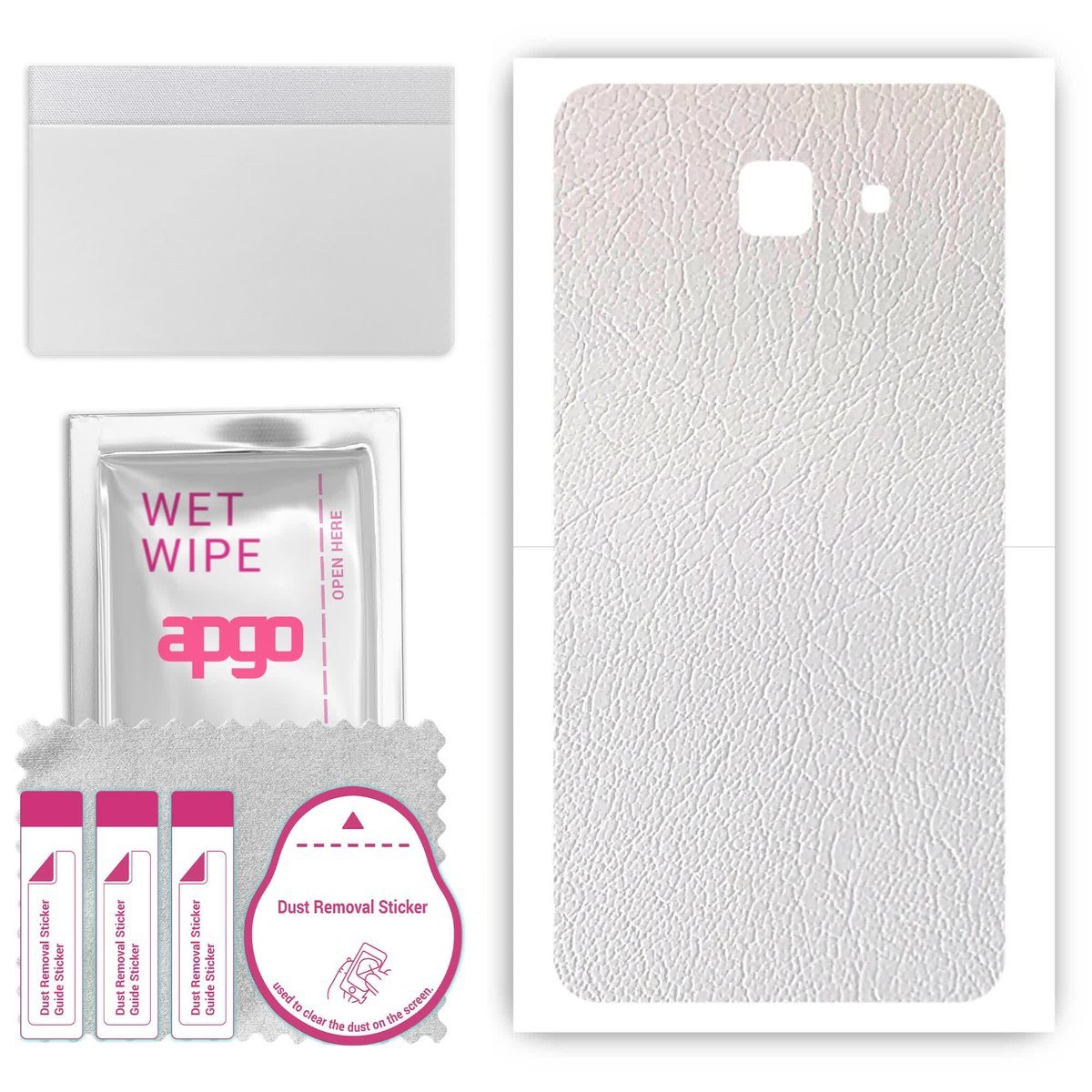 Folia naklejka skórka strukturalna na TYŁ do Samsung Galaxy J7 Max - Skóra Biała - apgo SKINS