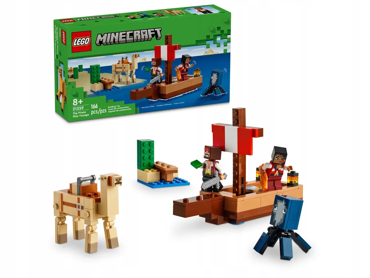 LEGO Minecraft - Piraci Statek Piracki Rejs ZESTAW LEGO PREZENT DLA FANA/FANKI MINECRAFT CHŁOPCA DZIEWCZYNKI DZIECI