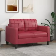 Sofy i kanapy - vidaXL 2-osobowa sofa, winna czerwień, 120 cm, sztuczna skóra - miniaturka - grafika 1