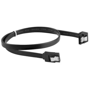 LANBERG Kabel SATA Lanberg DATA III 6Gb/s F/F 0,5m kątowy metalowe zatrzaski czarny CA-SASA-13CU-0050-BK - Kable komputerowe i do monitorów - miniaturka - grafika 1
