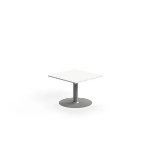 Stolik kawowy ALVA, 700x700x500 mm, laminat wysokociśnieniowy, srebrny/biały - Ławy i stoliki kawowe - miniaturka - grafika 1