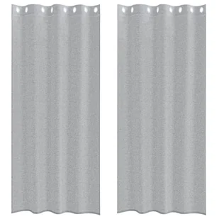vidaXL Zasłony z zasłonami 2 pcs Ciemny szary 140 x 260 cm Poliester - Zasłony - miniaturka - grafika 1