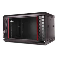 Szafy rack - Szafa wisząca 19" 6U GetFort, 600mm, drzwi szklane, czarna - miniaturka - grafika 1