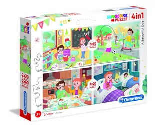 Clementoni Puzzle 2x20+2x60 elementów Super Kolor - Piękny dzień - Puzzle - miniaturka - grafika 1