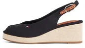 Espadryle damskie - TOMMY HILFIGER Espadryle damskie FLAGA MID WEDGE ESPAD SLINGBACK, CZARNA (czarna), 35 UK, Czarny, 38 EU - miniaturka - grafika 1
