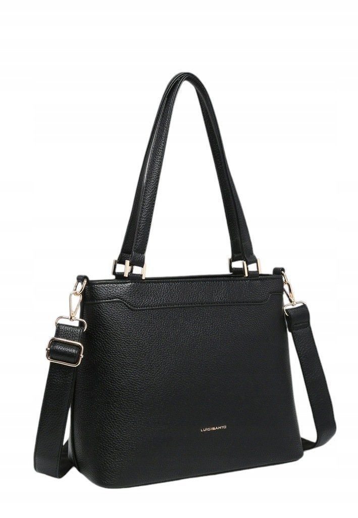 Stylowa Torebka Damska Shopper Czarna LUIGISANTO HS85146 Black