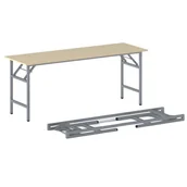 Stoły i stoliki do biura - B2B Partner Stół konferencyjny FAST READY z srebrnoszarym stelażem, 1700 x 500 x 750 mm, brzoza 499249 - miniaturka - grafika 1