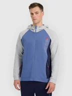 Bluzy męskie - 4F Bluza dresowa rozpinana z kapturem męska - szara XXL - miniaturka - grafika 1