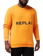 Bluzy męskie - Replay Bluza męska, 796 jasnopomarańczowy, S - miniaturka - grafika 1