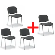 Fotele i krzesła biurowe - Antares Krzesło konferencyjne VIVA chrom 3+1 GRATIS, szare 280584 - miniaturka - grafika 1